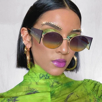 2020 Новые тенденции мужской и женской моды Солнцезащитные очки в стиле хип-хоп, панк, Паровые круглые солнцезащитные очки с ветрозащитными линзами
