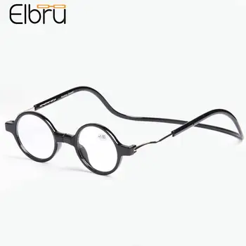 Elbru Магнитные Очки Для Чтения Мужчины Женщины Висячая Шея Магнитные Круглые Очки Для Пресбиопии Очки Для Чтения С Диоптриями +1+2+3+4 Gafas