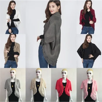 Спотовые Осенне-зимние Новые Женские свитера, кардиганы, пальто в корейском стиле, женские свитера с бахромой, накидка и шаль оптом