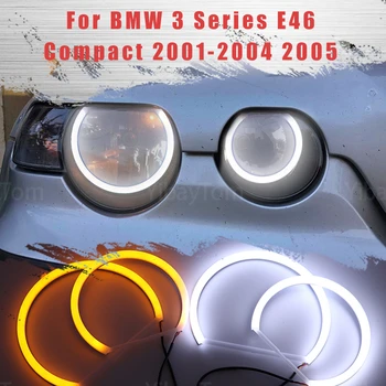 СВЕТОДИОДНЫЙ SMD Хлопковый Светильник Switchback Angel Eye Halo Ring DRL Комплект для BMW 3 Серии E46 Compact 2001 2002 2003 2004 2005