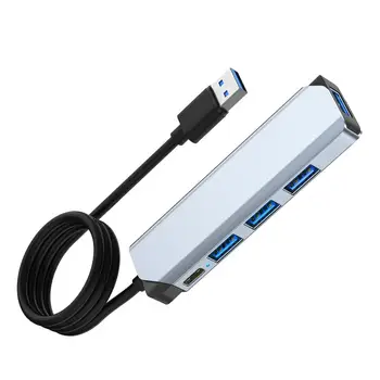 Драйвер для передачи данных Без 5 портов Расширитель док-станция USB Type-C Разветвитель Адаптер Канцелярские принадлежности