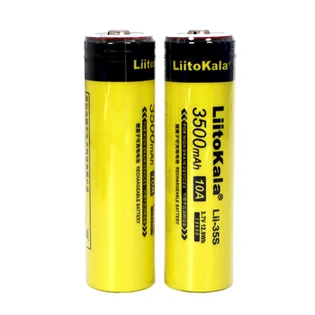 10 шт./лот 2023 Новый LiitoKala Lii-35S 18650 аккумулятор 3,7 В 3500 мАч литиевая аккумуляторная батарея для светодиодного фонарика + DIY заостренный