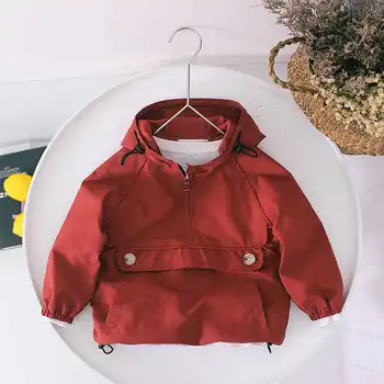 Детская куртка, осеннее красное пальто для мальчиков, весенне-осенняя спортивная мужская штурмовая куртка для малышей