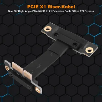PCIE X1 Riser Cable Двойной 90-Градусный Прямоугольный Удлинитель PCIe 3.0 X1-X1 8 Гбит/с PCI Express 1X Riser Card -5 см