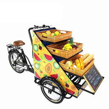 Горячая Распродажа Уличная мобильная Тележка для фруктов, Велосипед для конфет, Трехколесный велосипед для напитков, Электрический торговый велосипед с тремя колесами