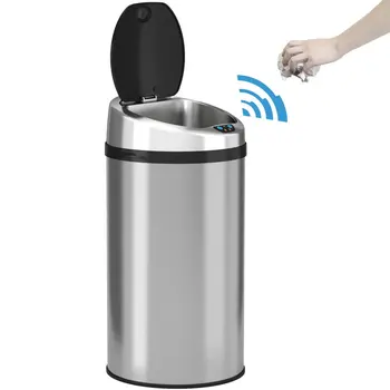 Стильное и прочное 8-галлонное мусорное ведро NX из нержавеющей стали - идеально подходит для офиса, дома и кухни