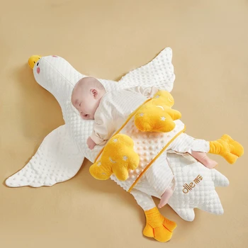 Большая белая гусиная фасоль, флисовая ткань, Детские Вытяжные подушки, Защита от удушья, вентиляционное отверстие в форме сердца, Подушка для сна для ребенка