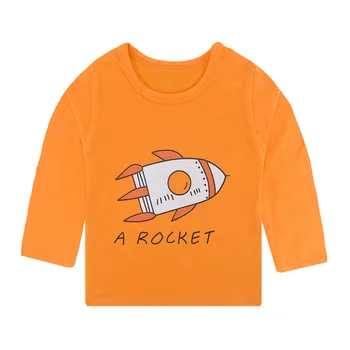 ZWF1866/ Детские футболки, Хлопковая одежда для малышей с принтом персонажей, осенние детские футболки с длинным рукавом, топы, модная одежда для девочек