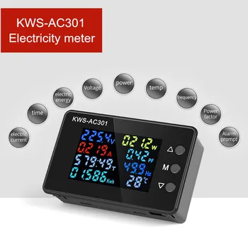 KWS-AC301 Ваттметр Измеритель мощности Вольтметр Переменного тока 50-300 В Напряжение 50-60 Гц Анализаторы Мощности Светодиодный Счетчик электроэнергии переменного тока 0-20/100A Детектор
