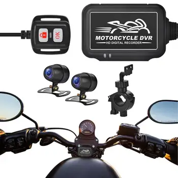 Камера Мотоцикла Камера мотоцикла Рекордер Передняя и задняя двойная резервная видеокамера 1080P с WiFi ночного видения Водонепроницаемая запись
