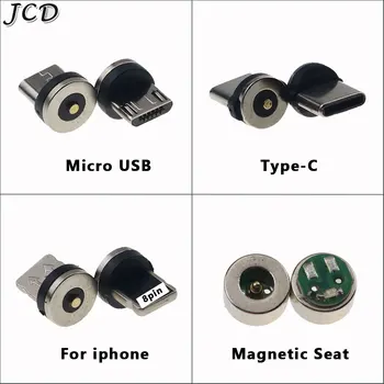 JCD 1 шт., магнитный кабель-адаптер, кабель для мобильного телефона, Пылезащитные заглушки Micro USB Type C, магнитные наконечники для Iphone, разъем для зарядного устройства на магните