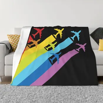 Радужные самолеты, Химтрейлы, Одеяло, Фланель, Флис, Теплые Одеяла для пилота Авиационного истребителя, Покрывала для диванов для путешествий
