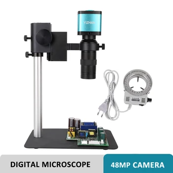 YIZHAN 1080P HDMI USB Электронный Цифровой Микроскоп 4K 48MP Промышленная Камера 130X C Креплением Объектива Для Ремонта телефона, Наблюдения За Тканью