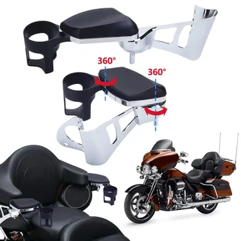 Регулируемые подлокотники для пассажиров сзади мотоцикла с подстаканником для напитков, подходящие для Harley Touring Electra Glide 2014-2020
