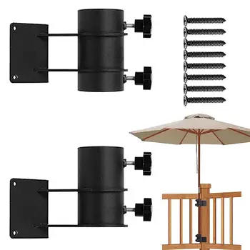 Боковой держатель зонтика для патио, Металлическая Смещенная Подставка для зонта, кронштейн для крепления палубы зонта, идеально подходящий для Углового крепления перил к палубе