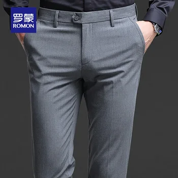 Осенние мужские брюки, мужская деловая мода, облегающие брюки с завязками на щиколотках, Официальные брюки, мужские повседневные брюки, мода