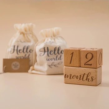 1 комплект детских вех, деревянный блок, Памятная веха для фотосъемки новорожденных, Ежемесячный номер памятной карточки для новорожденных, аксессуары для фотографий