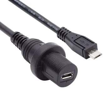 Xiwai Micro USB Extension Водонепроницаемый кабель, Micro USB 2.0 5Pin Для мужчин и Женщин, Удлинитель для Передачи данных, Водонепроницаемый Пылезащитный кабель