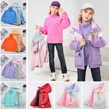 Комплекты зимне-осенней куртки и вкладышей для мальчиков и девочек, Детское пальто, Детский теплый жилет, Верхняя одежда для подростков, Куртка для младенцев