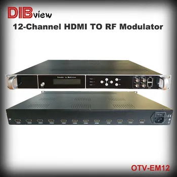 Многоканальный кодер OTV-EM12 HD H.264 с поддержкой до 12 каналов HDMI-DVBC T ATSCT ISDBTb RF-модулятора