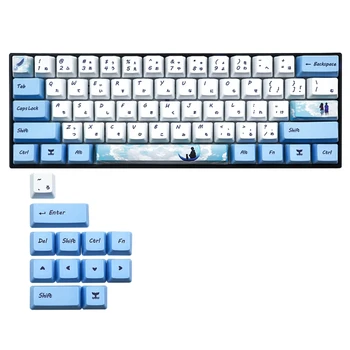 Механическая клавиатура Сублимации краски Cute Keycaps PBT OEM Profile Keycap Для клавиатуры GH60 GK61 GK64 Keycap 73 Клавиши