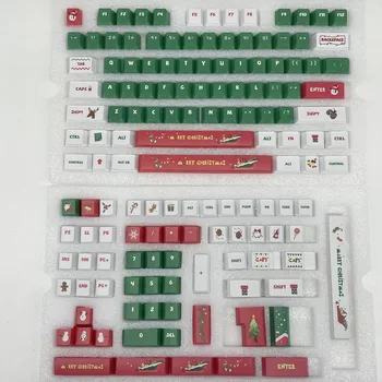 140 клавиш/набор, Геометрический торт, Рождественская тема, колпачки для ключей, сублимация красителя с вишневым профилем, ISO-ввод для механической клавиатуры