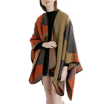 Женский осенний цветной шарф сращивания, теплый мягкий глушитель, модные аксессуары, зимняя шаль, обертывание