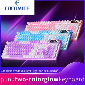 2023 новая игровая Светящаяся механическая клавиатура K600 RGB USB Проводная 104 Клавиши В стиле Панк, Соответствующие Цвету Портативных ПК Компьютерные Аксессуары