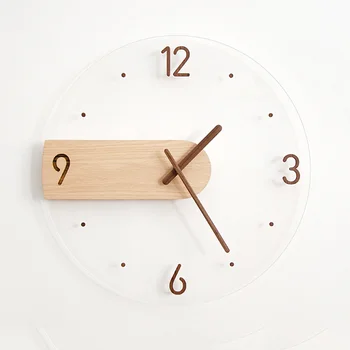 Европейские настенные часы Большого Размера на батарейках в Скандинавском стиле, Деревянные кухонные Современные Настенные часы, Цифровая палочка для столовой, Декор Стен