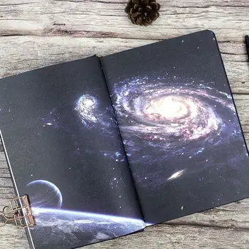 Планета ручная бухгалтерская книга личность креативная звездное небо цветная страница иллюстрация дневник литературный изысканный блокнот
