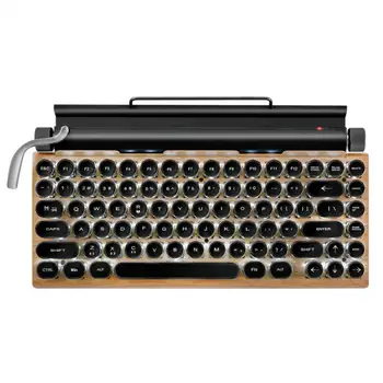 Механическая клавиатура, Металлическое беспроводное подключение, USB-соединение, панк-клавиатура, 7 цветов подсветки, игровые клавиатуры