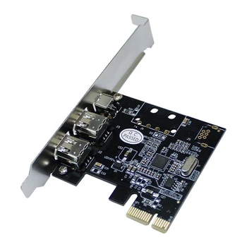 1 Комплект PCI-e 1X IEEE 1394A 4 порта (3 + 1) Firewire Card Adapter 1394 A PCIe С 6-контактным-4-контактным кабелем IEEE 1394 Для настольных ПК