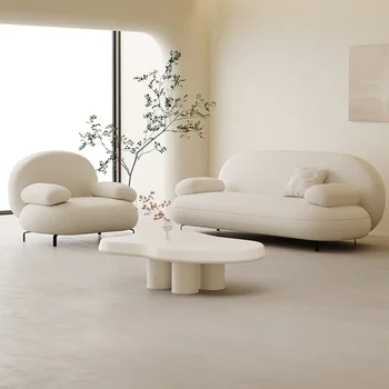 3-Местный Диван для гостиной Nordic Stretch Белый диван для взрослых Современный Диван Модульный Эргономичный Прямой Салон Итальянской Мебели для комнаты