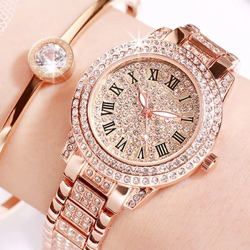 Повседневные Элегантные Женские кварцевые часы All-Star, механические женские наручные часы с блестящим мелким цирконием, Модные Складные часы с пряжкой