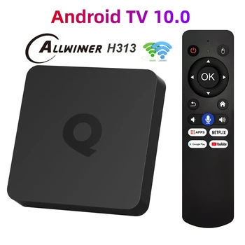 Q1 Оригинальная ОС ANDROID TV TV Box Allwinner H313 2 ГБ 16 ГБ Поддержка Google Play Голосовое Управление 2,4 Г/5 Г WiFi 4 К ATV 10,0 TV Box Root