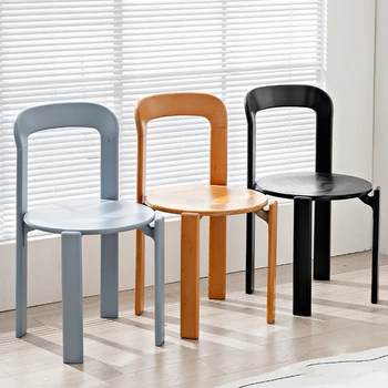 Скандинавские Простые Обеденные стулья из массива дерева Со спинкой, Современные Обеденные стулья для гостиной, Штабелируемая Мебель для дома Sillas De Comedor