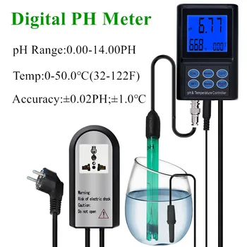 PH-221 Цифровой измеритель PH Регулятор температуры 0,00 ~ 14,00 PH Монитор Анализатор воды с подсветкой для Аквариумного бассейна
